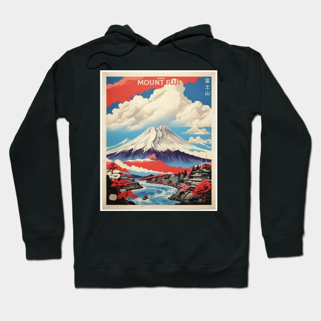 Mount Fuji Japan Vintage Poster Tourism 2 Hoodie by TravelersGems